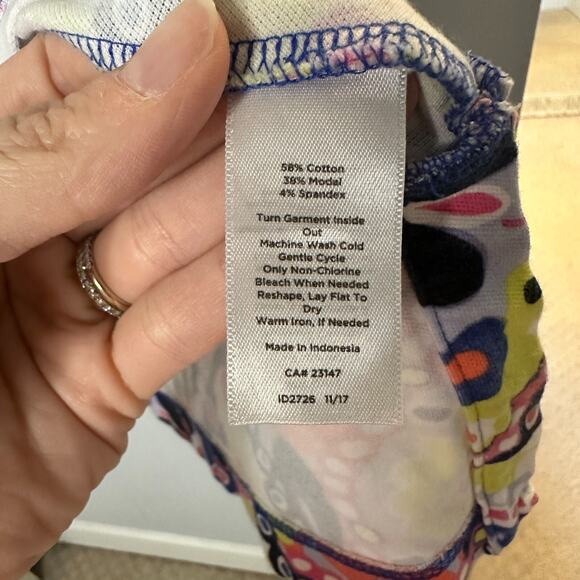 T by Talbots UPF 50 Pique Tunic Size 3X Daisy Print Bright Retro Stretch Cotton - Picture 6 of 8